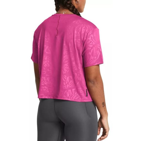 Women's UA Shirt Under Armour Vanish Energy Emboss Pink Size Small Crop Top Rush - Picture 2 of 16